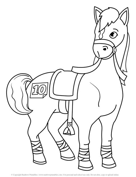 cute pony horse coloring pages rainbow printables