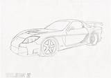 Rx7 Veilside Fortune Mazda Rx Coloring Pages Template Sketch Speedy Deviantart sketch template