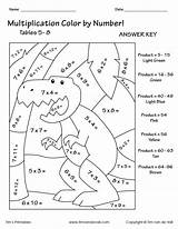 Multiplication Color Number Worksheets Tables Coloring Pdf Printable Grade Worksheet Math Sheets Kids Colouring Pages Printables Fourth Timvandevall Problems Maths sketch template