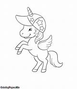 Unicorn Hat Coloring Wearing Coloringpages Site Choose Board sketch template