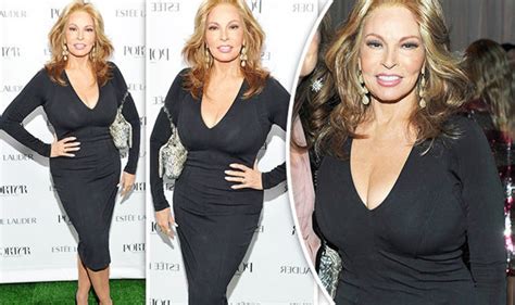 raquel welch 77 flaunts major cleavage as she pours