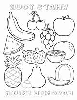 Coloring Pages Printable Fruits Vegetables Kids Fruit sketch template