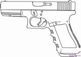 Drawing Guns Drawings Pencil Gun Glock Easy Pistol Pistola Tattoo sketch template