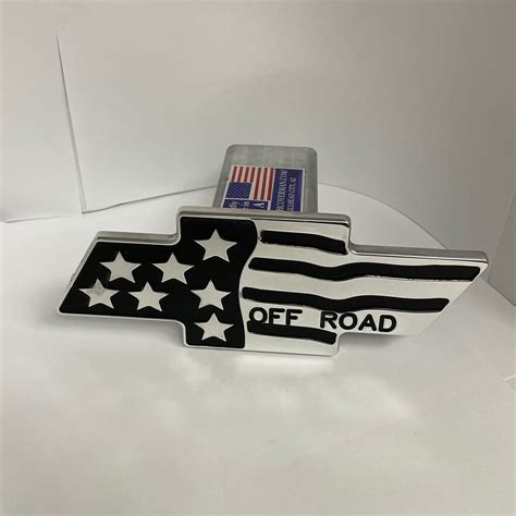Chevy Bowtie Flag Off Road Black Hitch Cover Chevy Chevy Usa Flag Ebay
