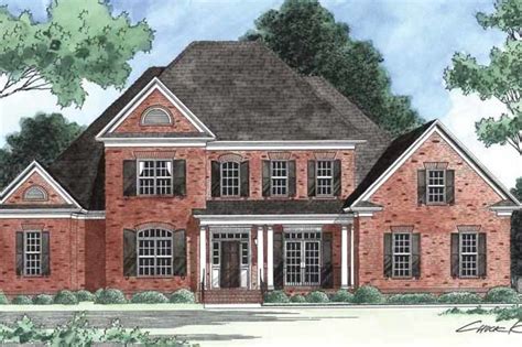 traditional exterior front elevation plan   houseplanscom colonial house plans