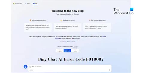 bing chat  working error