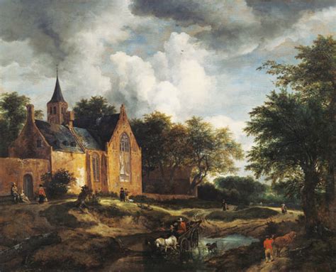 landscape    church jacob isaacksz van ruisdael  art print  hand painted oil