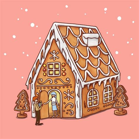 gingerbread house  art print  gourmet galleria inprnt