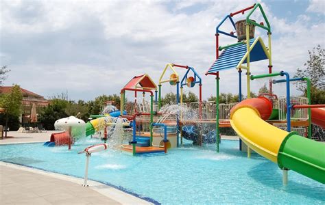 view  childrens aqua park   high class hotel  side resortturkey editorial photo