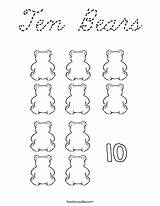 Coloring Bears Ten Cursive Built California Usa sketch template