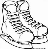 Ice Winter Coloring Skating Pages Skates Printable Sports sketch template