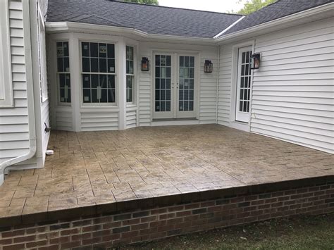 elevated stamped concrete porch  highland heights ohio concrete patio concrete porch