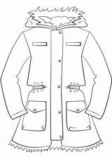 Jacket Winter Coloring Coat Drawing Pages Clothes Printable Categories sketch template