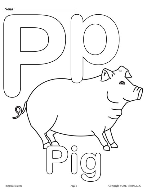 letter p alphabet coloring pages   printable versions supplyme