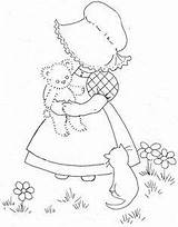 Coloring Bonnet Girls Pages Embroidery Patterns Sketch Choose Board Template sketch template