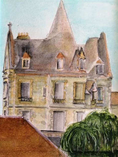 french chateau painting ile de france painting chateau etsy