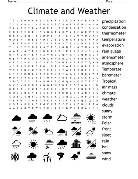 climate  weather word search wordmint