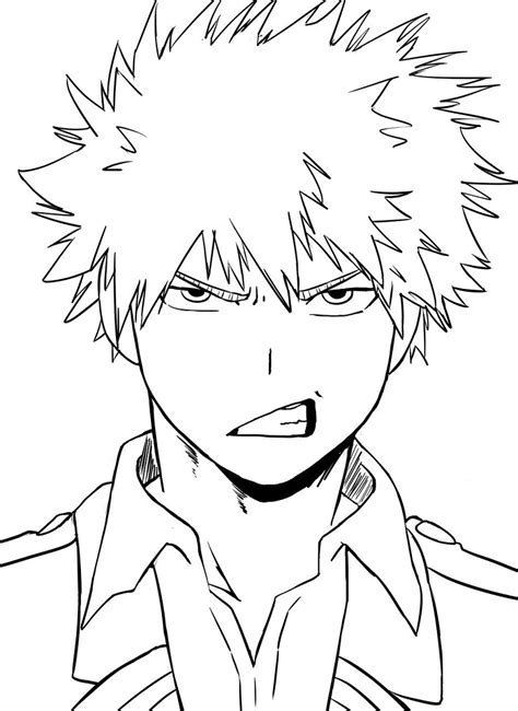 printable katsuki bakugo coloring page coloring page coloring home