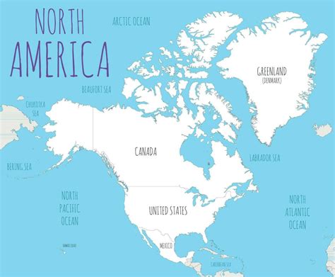 political north america map vector illustration  countries  white