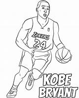 Coloring Kobe Bryant Nba Print Basketball Player Athletes Topcoloringpages sketch template