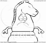Mascot Chess Knight Clipart Cartoon Depressed Thoman Cory Outlined Coloring Vector Surprised Happy 2021 Clipartof sketch template