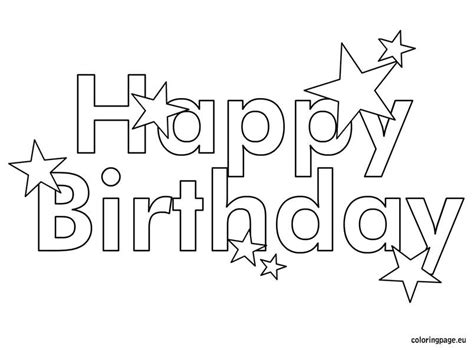 birthday colouring pages  printable happy birthday cake