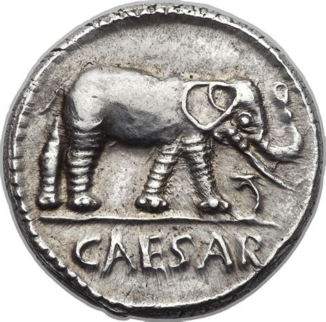 Denarius Julius Caesar Caesar Elephant Rome Numista