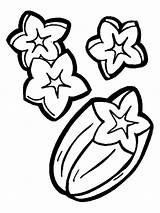 Coloring Pages Star Fruit Fruits Recommended sketch template