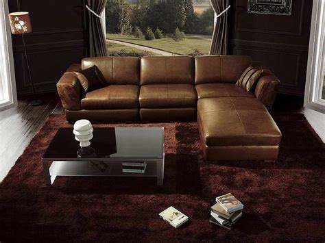 living room ideas leather dark brown couch living room