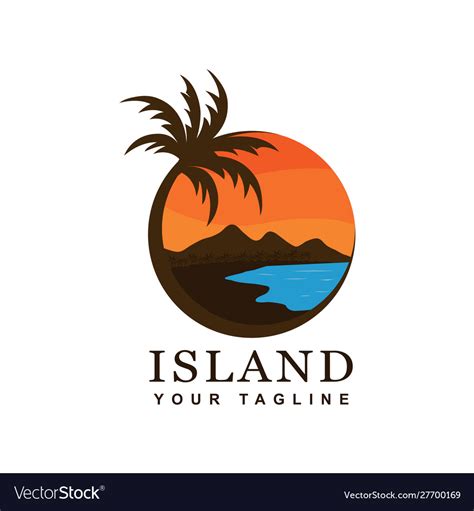 beach  island logo design royalty  vector image