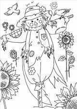 Coloring Pages Colouring Fall Autumn Kids Scarecrow Thanksgiving Adult Printable Sheets Color Activities Halloween Pumpkin Books Vogelscheuche Packets Harvest Pyssel sketch template
