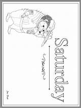 Week Days Coloring Saturday Jan Brett Pages Janbrett Printable Click Subscription Downloads Color Hedgie sketch template