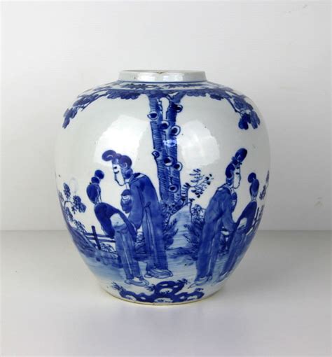 gemberpot blauw wit china  eeuw catawiki