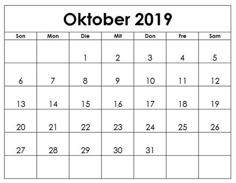 oktober  kalender