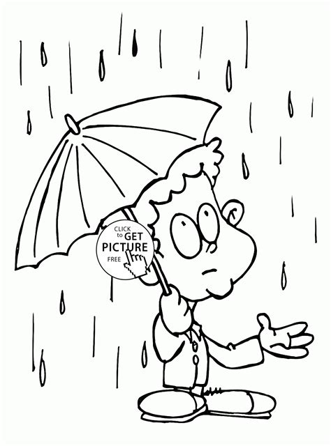 heavy spring rain coloring page  kids seasons coloring pages