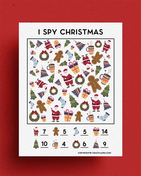 christmas  spy printable activity  kids   crazy laura