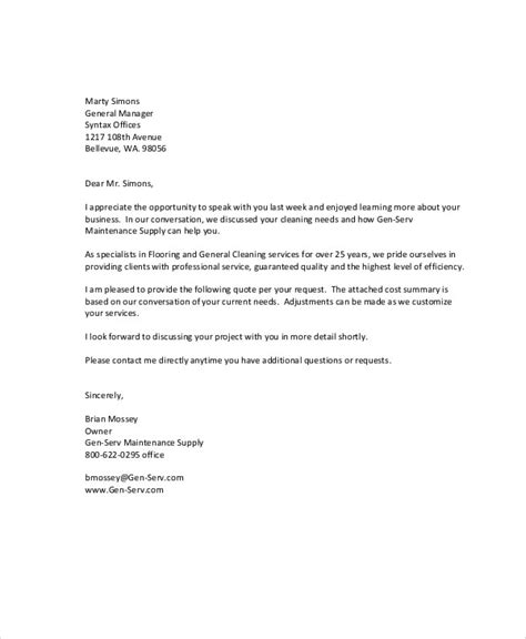 cleaning proposal letter sample
