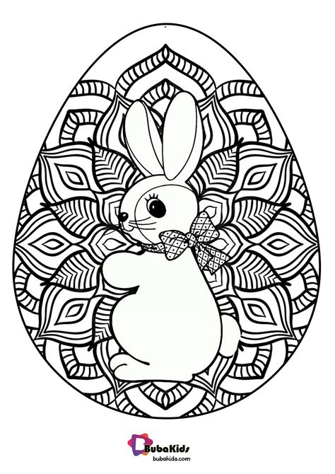 bunny easter egg bubakids coloring page bubakidscom