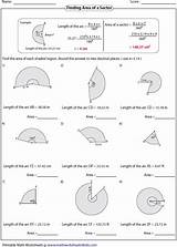 Sector Arc Length Area Worksheets Sheet Circles Radius Arclength Angle Mathworksheets4kids sketch template