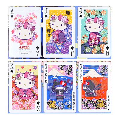 buy sanrio  kitty kimono plastic playing cards set  artbox