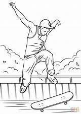 Skateboard Coloring Pages Jump Drawing Printable Board Skateboarding Coloriage Ramps Good Choose Categories sketch template
