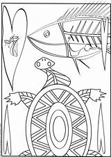 Aboriginal Colour Pages Colouring Drawing Coloring Animal Fish Getdrawings Printable Dot Templates Au sketch template