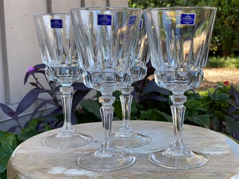 Vintage Lady Victoria Crystal Glassware Water Goblets Set Of 4 Etsy