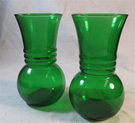set of vintage green glass vases ksk and williejax auctions