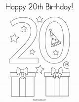Coloring Birthday Happy 20th Built California Usa sketch template