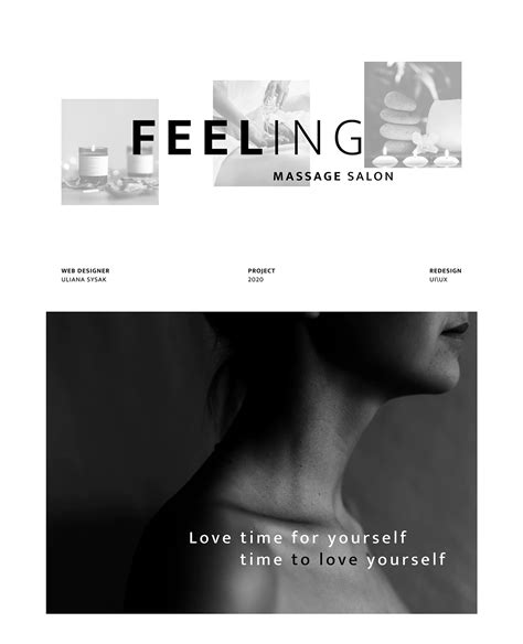 web design massage salon black  white  behance