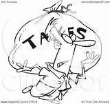 Taxes Money Carrying Huge Bag Outline Businessman Clipart Royalty Illustration Rf Clip Ron Leishman Toonaday Regarding Notes Clipground sketch template