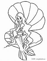Coquillage Sirena Sirenas Desenhos Concha Sereias Sereia Sirene Meerjungfrau Sentada Muschel Folclore Colorier Uma Mermaids Iluminar Drucken Coloriages Mer Mako sketch template