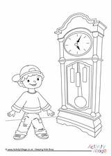 Clock Grandfather Colouring Coloring Pages Drawing Time Telling  Pdf Furniture Getdrawings Printable sketch template