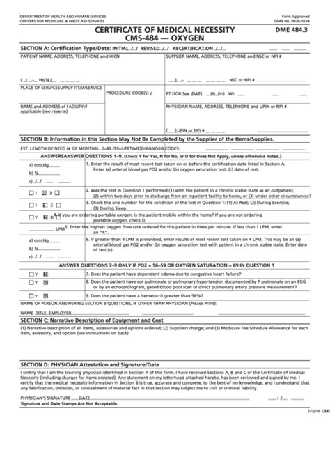 Fillable Certificate Of Medical Necessity Form Printable Pdf Download
